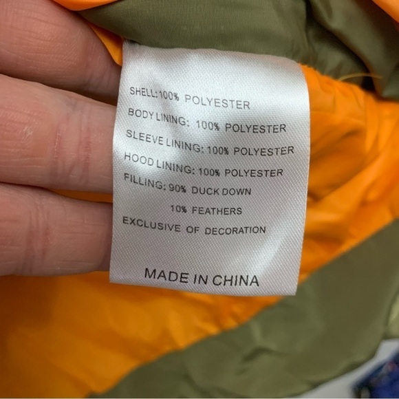 Artter Women’s Olive Green & Orange‎ Winter Puffer Utility Jacket Size 2XL - Picture 7 of 7